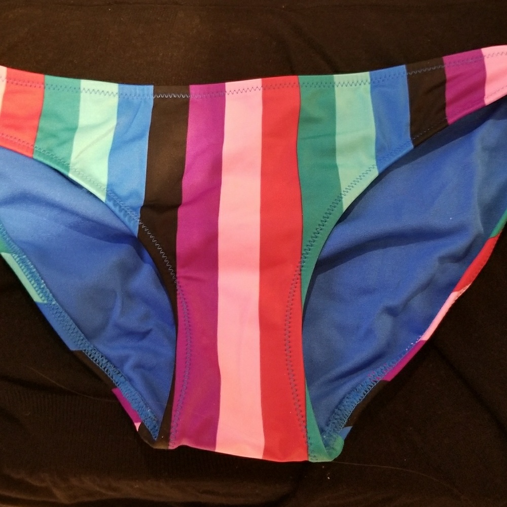 NWT OLD NAVY STRIPED RAINBOW BIKINI BOTTOMS